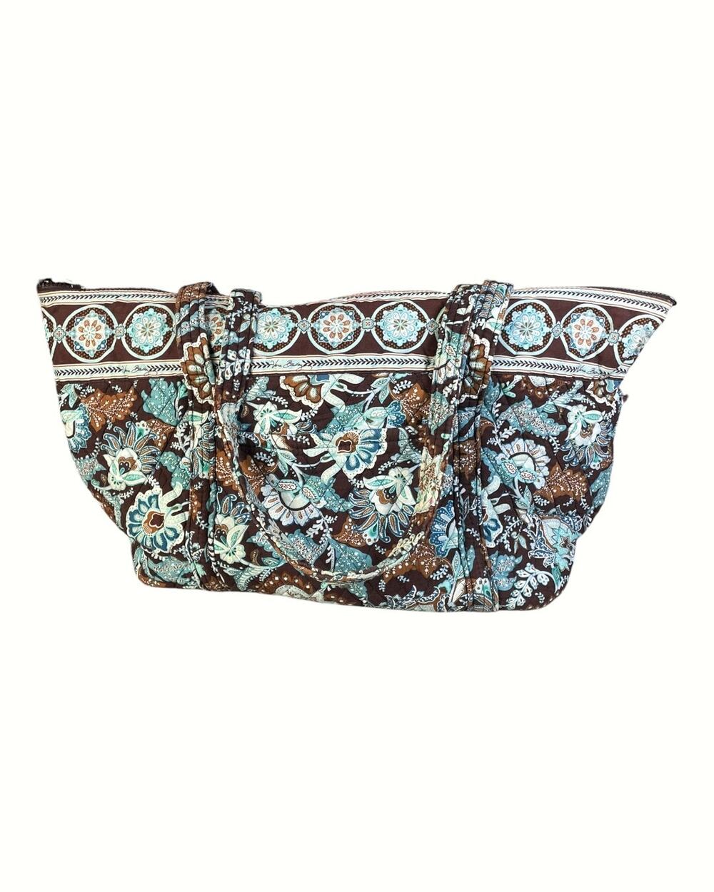 Vintage Vera Bradley Retired Pattern Java Blue Weekender Travel Bag